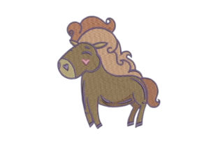 Horse Cartoon Embroidery Design