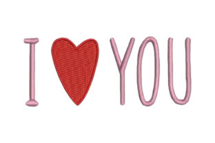 I Heart You Embroidery Design