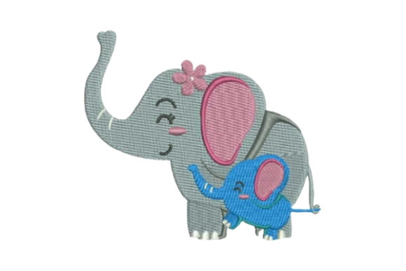 Mom and Baby Elephant