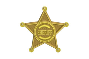 Sheriff Badge Embroidery Design