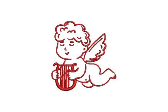 Victorian Valentine Outline Cherub